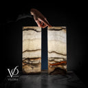 White Ice Onyx (Exotic Table Lamp Pair #7) - Decor