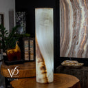 White Ice Onyx Floor Lamp (Cylinder Lamp #1) - Decor
