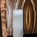 White Ice Onyx Floor Lamp (Cylinder Lamp #1) - Decor