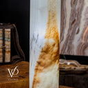 White Ice Onyx Floor Lamp (Cylinder Lamp #1) - Decor