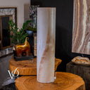 White Ice Onyx Floor Lamp (Cylinder Lamp #1) - Decor