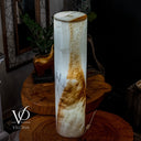 White Ice Onyx Floor Lamp (Cylinder Lamp #1) - Decor