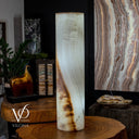 White Ice Onyx Floor Lamp (Cylinder Lamp #1) - Decor