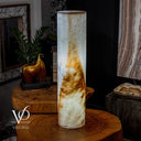 White Ice Onyx Floor Lamp (Cylinder Lamp #1) - Decor