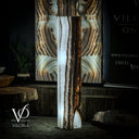 White Ice Onyx Floor Lamp (Hexagon Lamp #3) - Decor