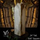 White Ice Onyx Floor Lamp (Live Edge #1) - Decor